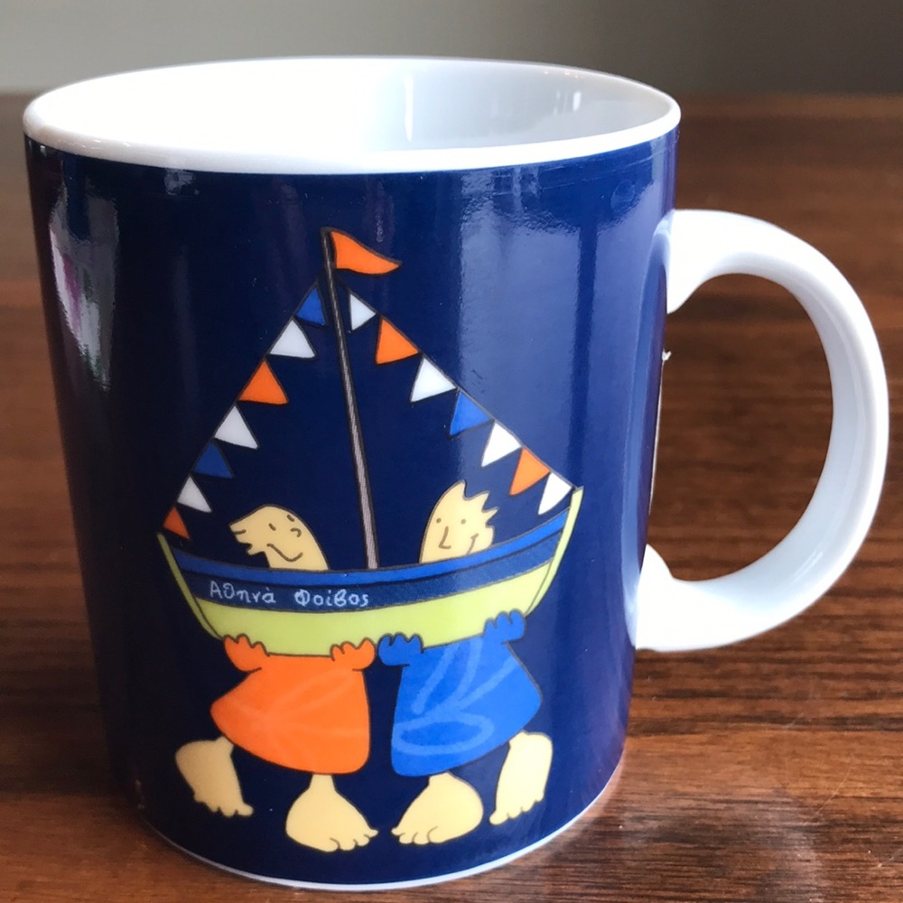 Athens 2003 Olympic navy/white mascot mugs NWT
